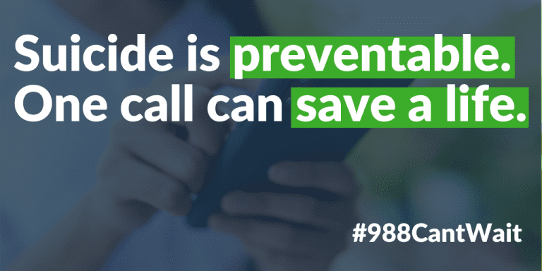 Suicide is preventable. One call can save a life.